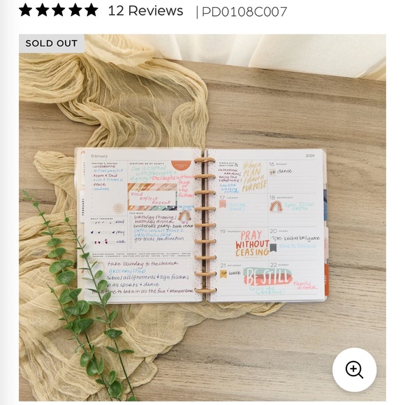 Happy Planner Watercolor Grace with Pink and Gold - Picture 12 of 15